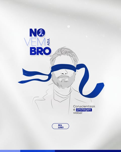 NOVEMBRO AZUL MÊS DA CONSCIENTIZAÇÃO SOBRE PREVENÇÃO AO CÂNCER DE PRÓSTATA PSD EDITÁVEL