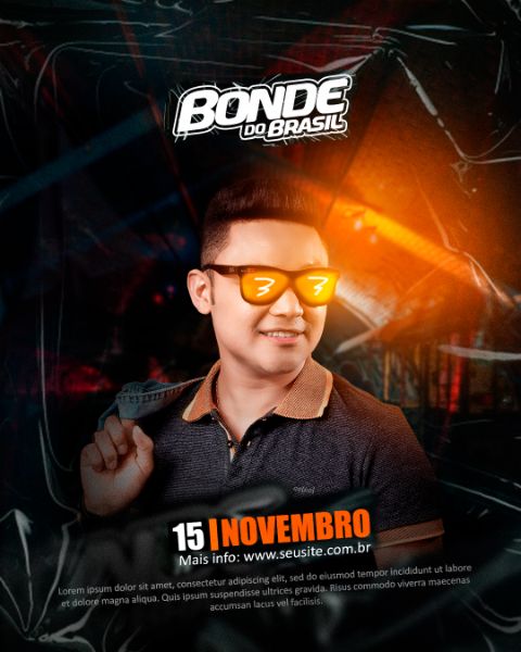 FLYER DE SHOW BONDE DO BRASIL FEED