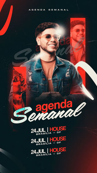 FLYER ARTISTA AGENDA DE SHOWS AGENDA SEMANAL PSD EDITÁVEL