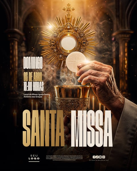 SANTA MISSA DE PÁSCOA 05 DE ABRIL DOMINGO SOCIAL MEDIA PSD EDITÁVEL 3