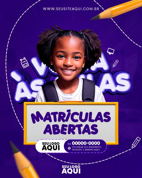 FEED | VOLTA ÀS AULAS | MATRÍCULAS ABERTAS | ESCOLA | PSD EDITÁVEL