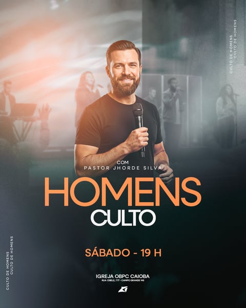 FLYER PARA IGREJA CULTO DE HOMENS FEED 1