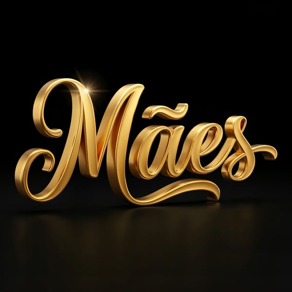 SELO 3D DIA DAS MÃES TIPOGRAFIA DOURADO 12