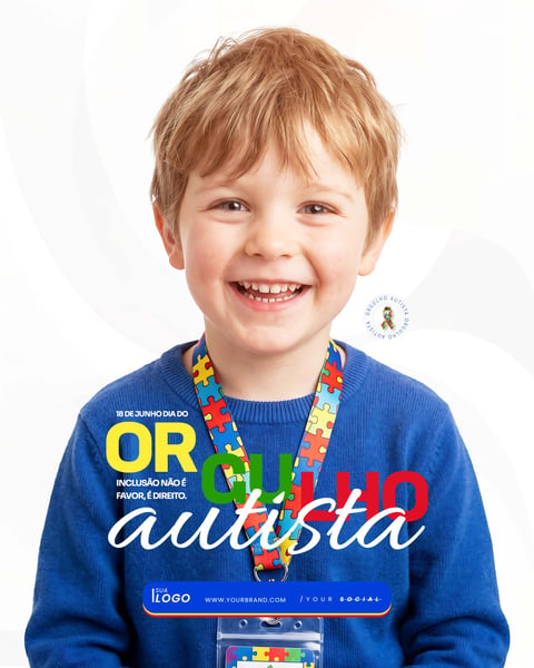 DIA DO ORGULHO AUTISTA 18 DE JUNHO SOCIAL MEDIA PSD EDITÁVEL