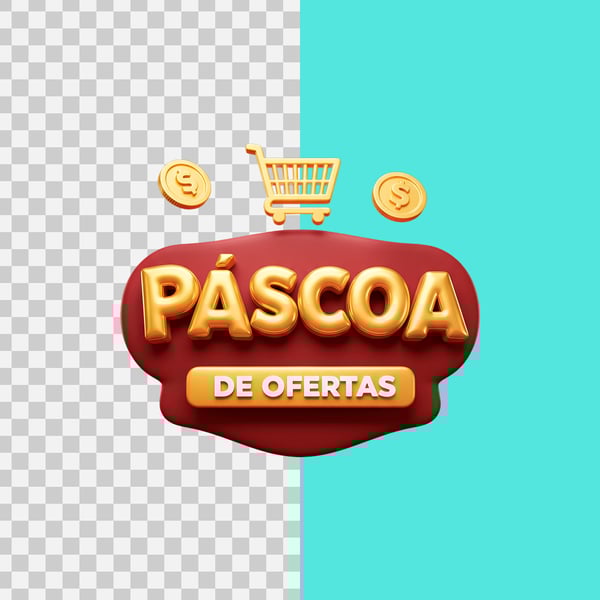 JCL SELO 3D PÁSCOA DE OFERTAS 5 PNG TRANSPARENTE