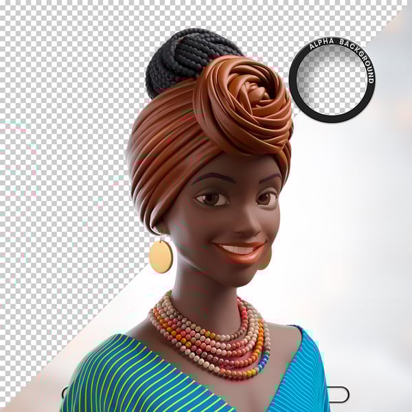 MULHER NEGRA AFRO ELEMENTO PSD PNG 17
