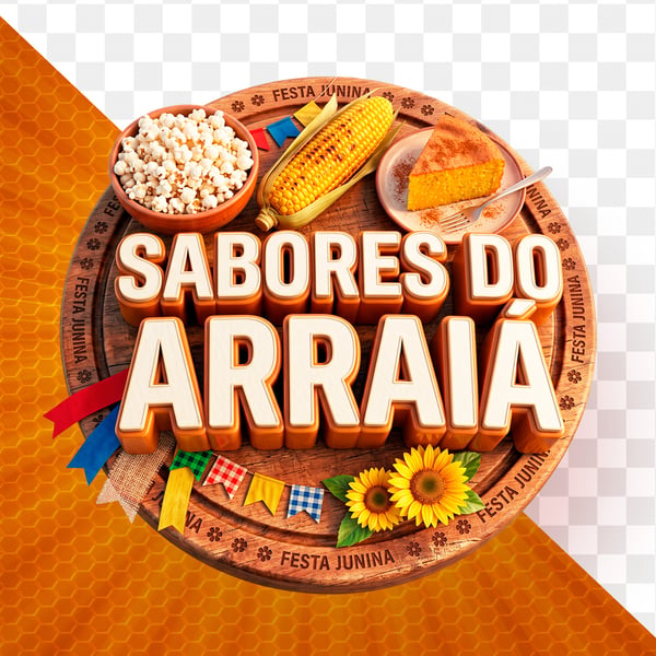 SELO 3D PARA SOCIAL MEDIA SABORES DO ARRAIÁ