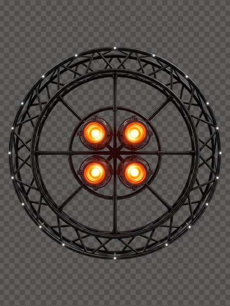 ELEMENTO 3D DE RODA METÁLICA COM LUZES