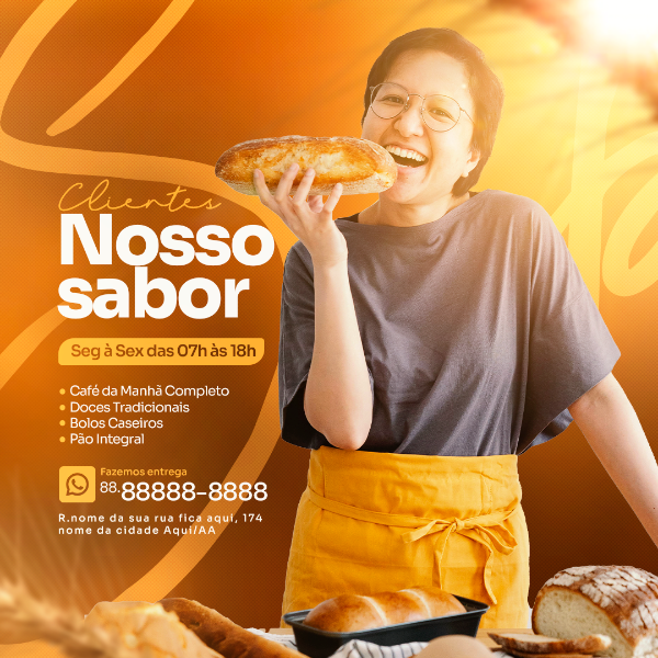NOSSO SABOR TRADICIONAL DE PÃES PANIFICADORA SOCIAL MEDIA PSD