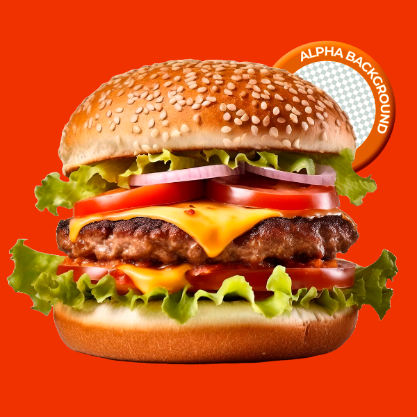 ELEMENTO HAMBURGUER PARA COMPOSIÇÃO PNG TRANSPARENTE SEM FUNDO