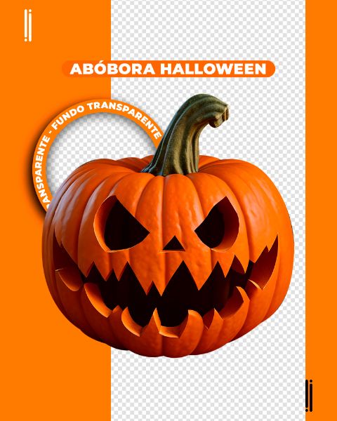 ABÓBORA HALLOWEEN | IMAGEM SEM FUNDO | ELEMENTO 3D | PNG