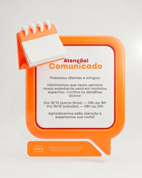 COMUNICADO AVISO SOCIAL MEDIA PSD EDITÁVEL 9