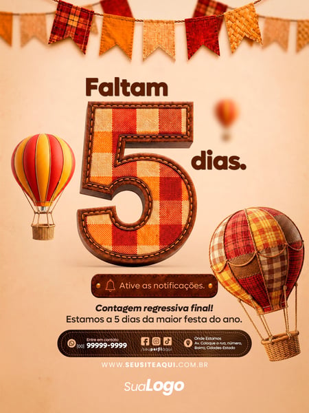 POST FEED FESTA JUNINA SÃO JOÃO SOCIAL MEDIA TEMPLATE PSD EDITÁVEL 10