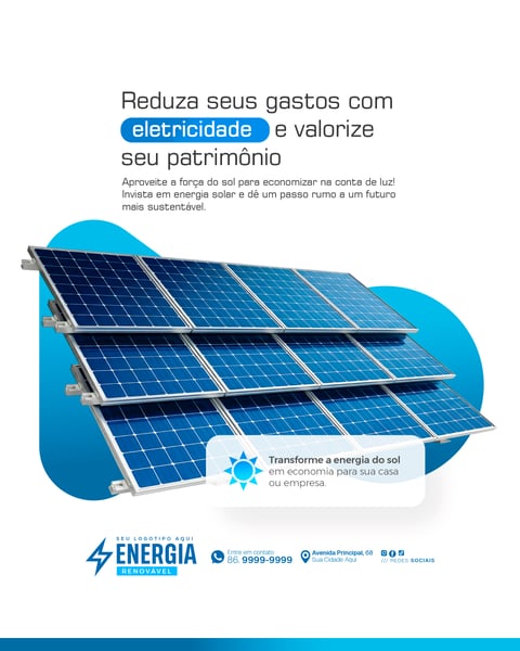Social Media Energia Solar PSD Editável