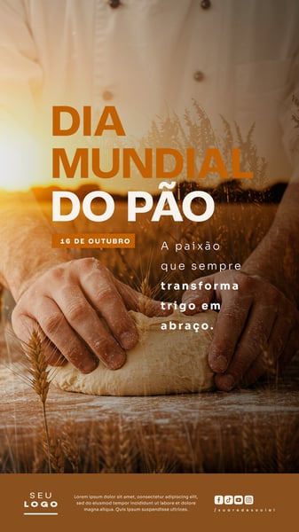 DIA MUNDIAL DO PÃO 16 DE OUTUBRO STORY SOCIAL MEDIA PSD EDITÁVEL 5