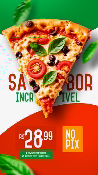 STORY PIZZA SABOR INCRÍVEL PIZZARIA SOCIAL MEDIA PSD EDITÁVEL