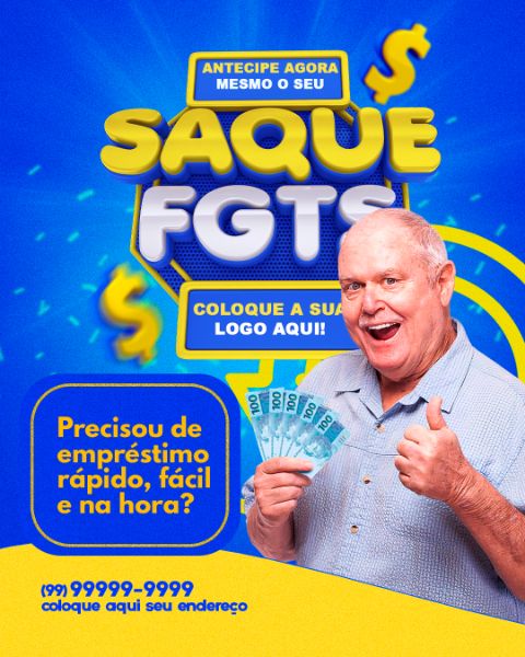 SELO 3D SAQUE FGTS COR AZUL FEED