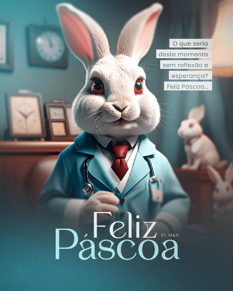 PÁSCOA 31 DE MARÇO - SOCIAL MEDIA PARA MÉDICO