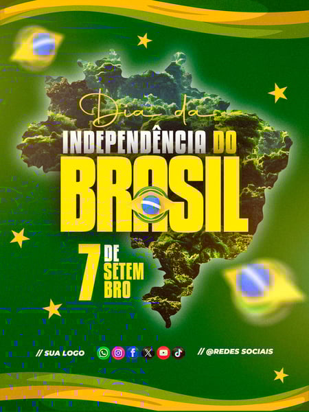 Dia da Independência do Brasil 07 de Setembro Redes Sociais Editável