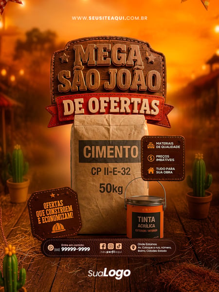 POST FEED FESTA JUNINA SÃO JOÃO SOCIAL MEDIA TEMPLATE PSD EDITÁVEL 19