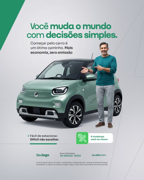 Carros Elétrico Social Media PSD Editável 