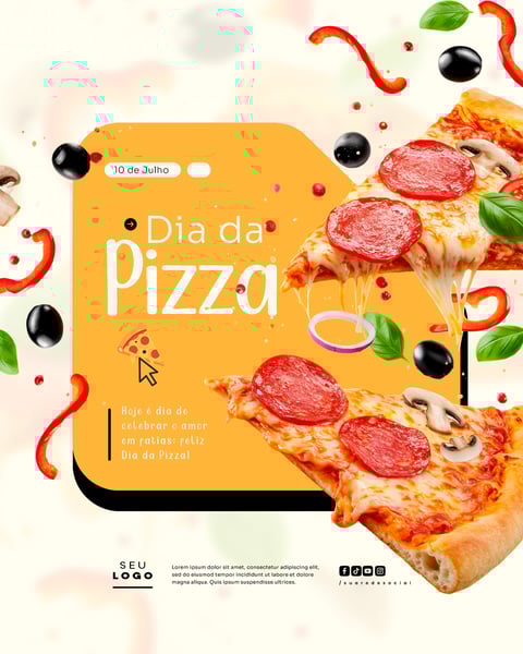 DIA DA PIZZA 10 DE JULHO SOCIAL MEDIA PSD EDITÁVEL FEED