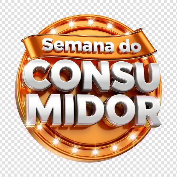 SELO 3D SEMANA DO CONSUMIDOR AZUL COM LAÇO DOURADO 05