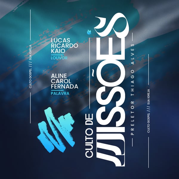 FLYER GOSPEL CULTO DOMINGO DE LOUVOR E ADORAÇÃO IGREJA SOCIAL MEDIA PSD EDITÁVEL