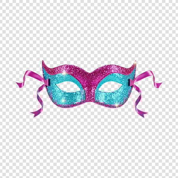 MÁSCARA DE CARNAVAL ROXA COM PENAS 07