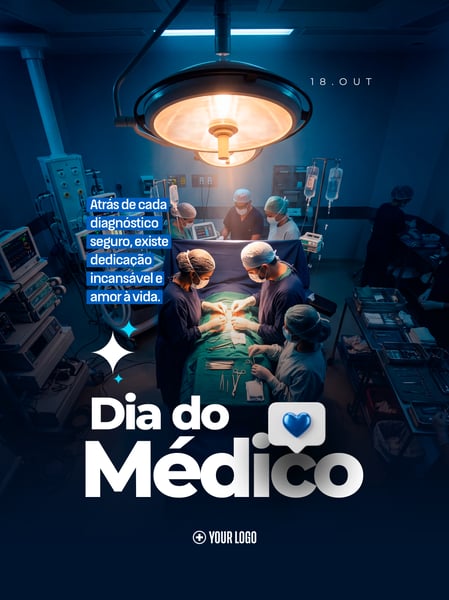 DIA DO MÉDICO CENTRO CIRÚRGICO SOCIAL MEDIA FLYER PSD EDITÁVEL