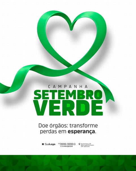 SETEMBRO VERDE DOAÇÃO DE ÓRGÃOS SOCIAL MEDIA PSD EDITÁVEL 2