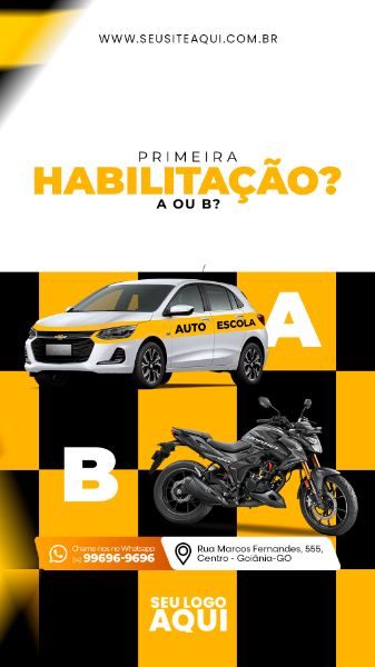 STORY - AUTO ESCOLA - CNH - MOTORISTA | SOCIAL MEDIA - PSD EDITÁVEL
