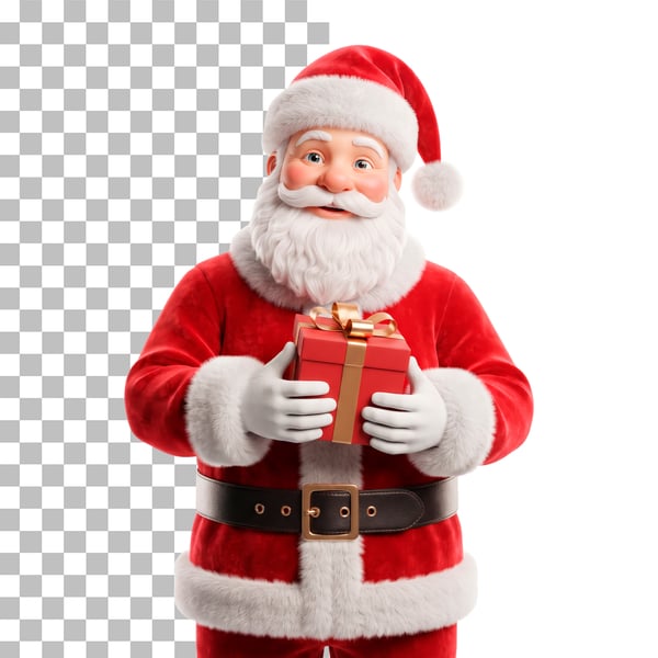 PAPAI NOEL SEGURANDO PRESENTE