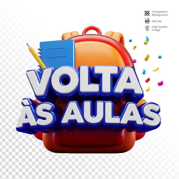 SELO 3D CAMPANHA PUBLICITARIA ESCOLAS VOLTA AULAS