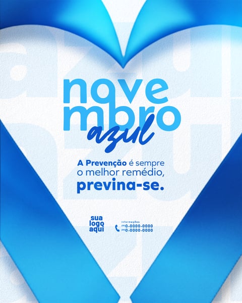 NOVEMBRO AZUL MÊS DE COMBATE AO CÂNCER DE PRÓSTATA SOCIAL MEDIA PSD EDITÁVEL FEED 4