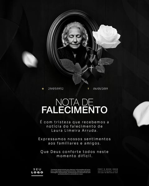 NOTA DE PESAR FALECIMENTO LUTO SOCIAL MEDIA PSD EDITÁVEL 6