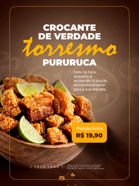 TORRESMO PURURUCA PARA FEIJOADA SOCIAL MEDIA FLYER PSD EDITÁVEL