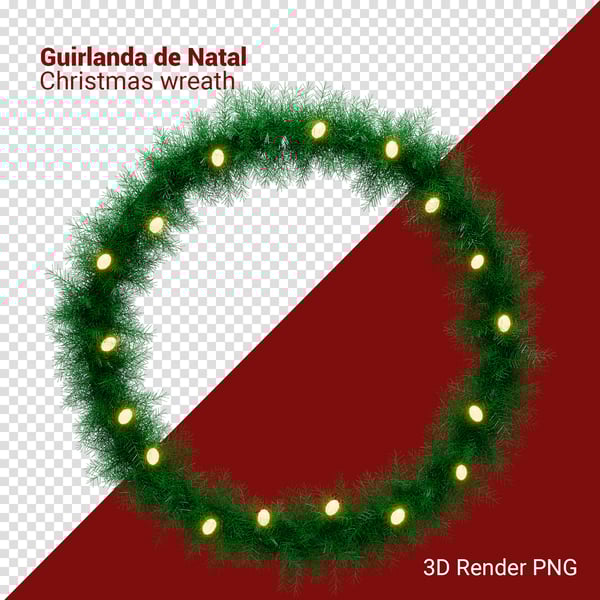 WLF GUIRLANDA DE NATAL 3D RENDER PNG PARA COMPOSIÇÃO (34)