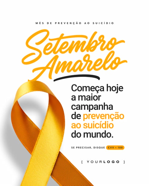 CAMPANHA DE PREVENÇÃO AO SUICÍDIO SETEMBRO AMARELO PSD EDITÁVEL