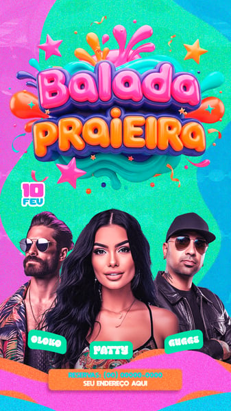 FLYER PARA EVENTOS BALADA PRAEIRA 3 STORYS