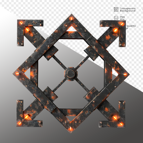 ELEMENTE DE FERRO COM LUZ - ELEMENTO 3D PARA COMPOSIÇÃO - IRON