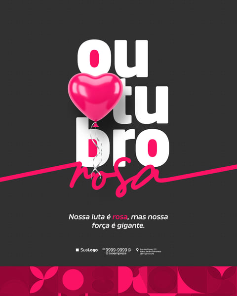 OUTUBRO ROSA CÂNCER DE MAMA SOCIAL MEDIA PSD EDITÁVEL 12