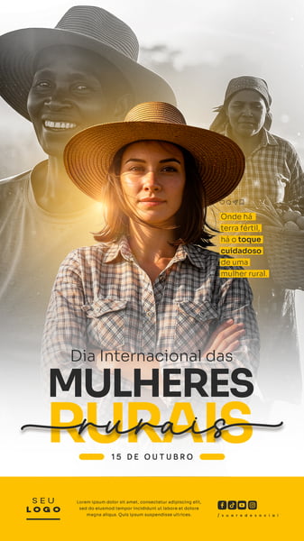 DIA INTERNACIONAL DAS MULHERES RURAIS 15 DE OUTUBRO STORY SOCIAL MEDIA PSD EDITÁVEL 4