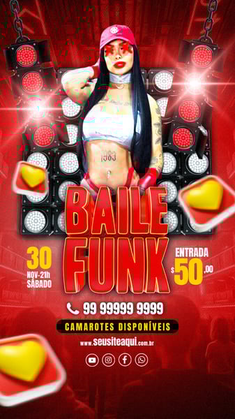 FLYER EVENTO BAILE FUNK MÚSICA