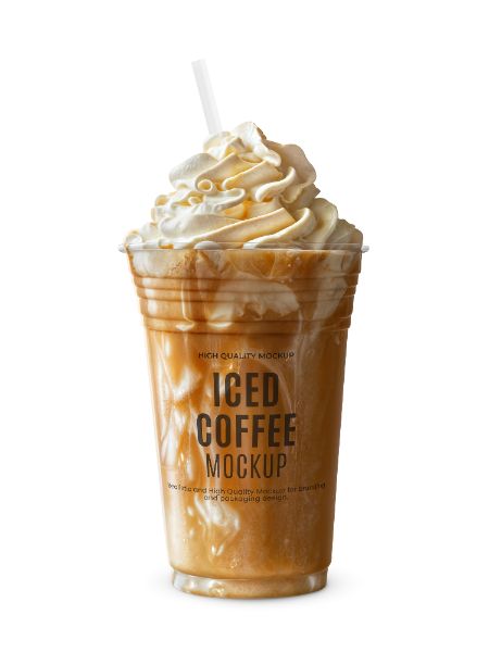CAFÉ GELADO PSD EDITÁVEL MOCKUP