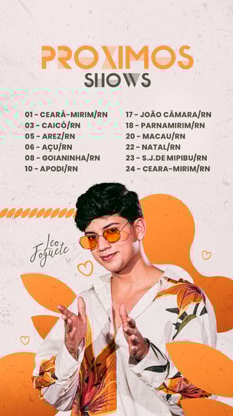 ILK AGENDA DE SHOWS LEO FOGUETE STORY PSD EDITAVEL