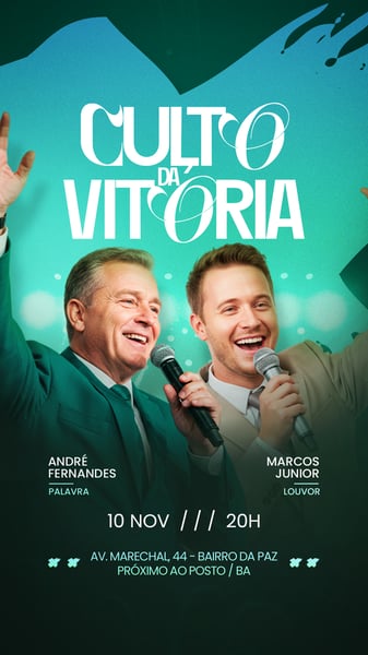 FLYER GOSPEL CULTO DOMINGO DE LOUVOR E ADORAÇÃO IGREJA SOCIAL MEDIA PSD EDITÁVEL