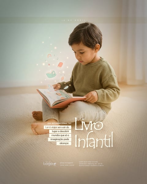 DIA INTERNACIONAL DO LIVRO INFANTIL 02 DE ABRIL ESCOLA SOCIAL MEDIA PSD EDITÁVEL 3