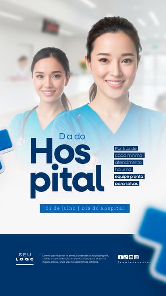 DIA DO HOSPITAL 01 DE JULHO SOCIAL MEDIA DATA COMEMORATIVA STORY