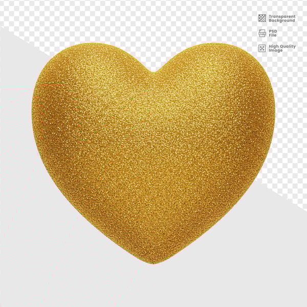 ELELEMENTO 3D DOURADO CORAÇÃO 13